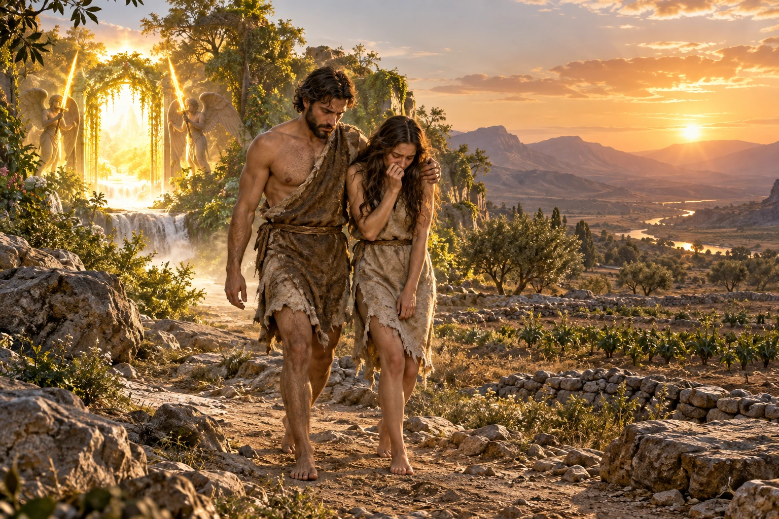 Adán y Eva expulsados del Edén